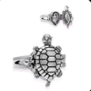 New Moma and baby turtle 925 silver ring